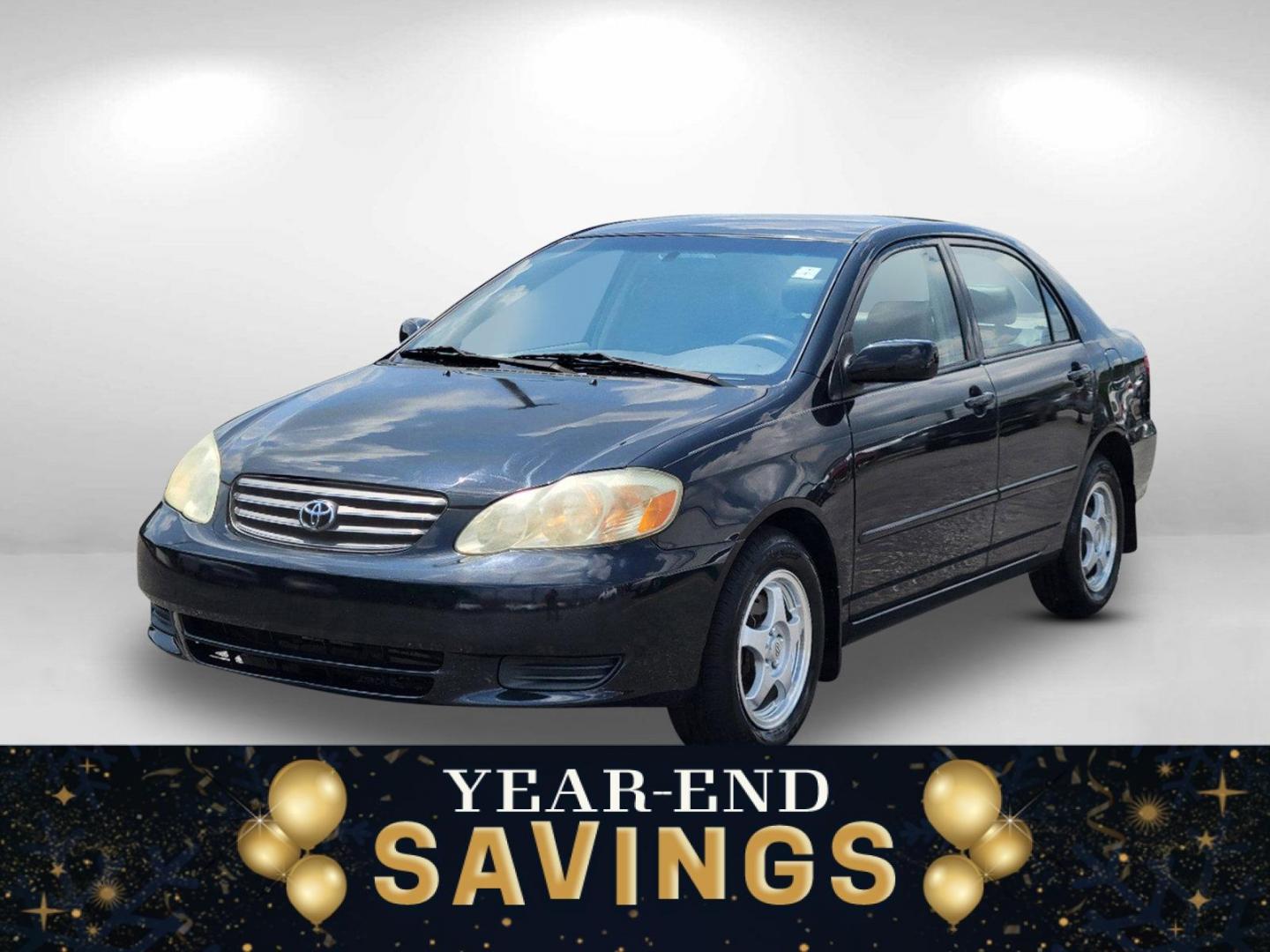 2003 Black /Gray Toyota Corolla LE (JTDBR32E730) with an Gas I4 1.8L/108 engine, 4-Speed Automatic w/OD transmission, located at 1430 Gateway Drive, Opelika, AL, 36801, (334) 239-0944, 32.637871, -85.409790 - 2003 Toyota Corolla LE - Photo#0