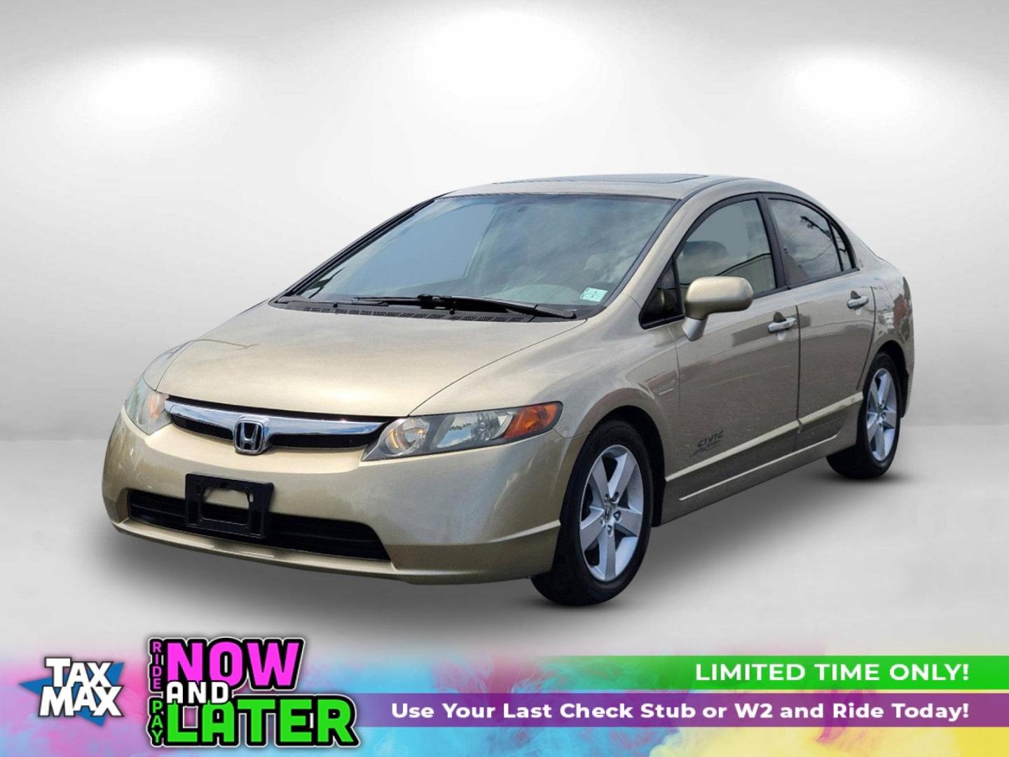 2007 Gold Honda Civic Sdn EX (1HGFA16877L) with an Gas I4 1.8L/110 engine, 5-Speed Automatic transmission, located at 3959 U.S. 80 W, Phenix City, AL, 36870, (334) 297-4885, 32.469296, -85.135185 - 2007 Honda Civic Sdn EX - Photo#0