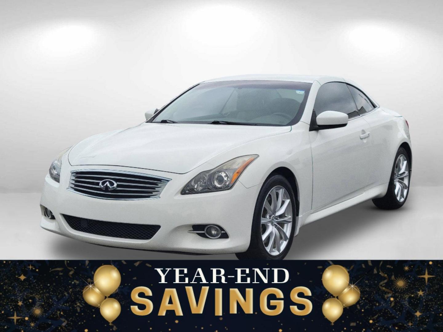 2013 Moonlight White /Wheat INFINITI G37 Convertible Base (JN1CV6FE7DM) with an Gas V6 3.7L/226 engine, 7-Speed Automatic w/OD transmission, located at 1430 Gateway Drive, Opelika, AL, 36801, (334) 239-0944, 32.637871, -85.409790 - 2013 INFINITI G37 Convertible Base - Photo#0