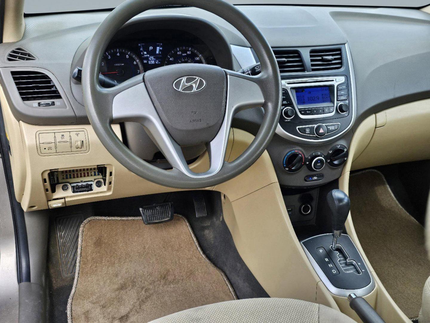 2014 Mocho Bronze Metallic /Beige Hyundai Accent GLS (KMHCT4AE4EU) with an Regular Unleaded I-4 1.6 L/97 engine, 6-Speed Automatic w/OD transmission, located at 7000 Northlake Connector, Columbus, GA, 31904, (706) 987-8085, 32.524975, -84.978134 - 2014 Hyundai Accent GLS - Photo#12