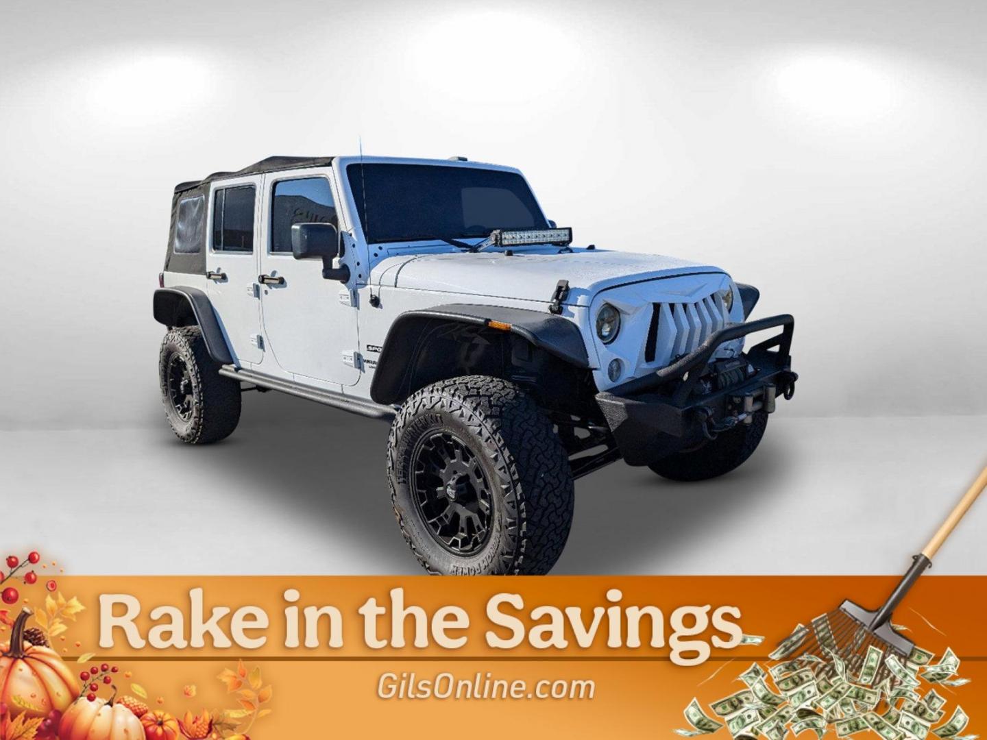 2014 Bright White Clearcoat /Black Jeep Wrangler Unlimited Sport (1C4BJWDG8EL) with an Regular Unleaded V-6 3.6 L/220 engine, 5-Speed Automatic w/OD transmission, located at 3959 U.S. 80 W, Phenix City, AL, 36870, (334) 297-4885, 32.469296, -85.135185 - 2014 Jeep Wrangler Unlimited Sport - Photo#2