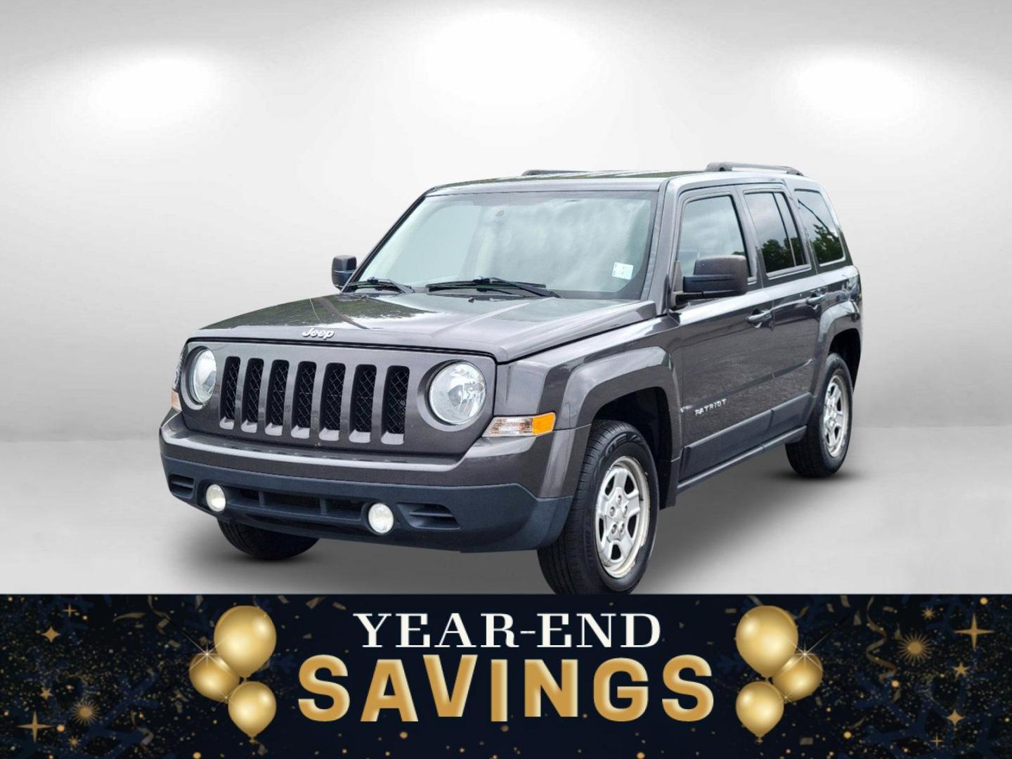 2015 Granite Crystal Metallic Clearcoat /Dark Slate Gray Jeep Patriot Sport (1C4NJPBAXFD) with an Regular Unleaded I-4 2.0 L/122 engine, 1-Speed CVT w/OD transmission, located at 1430 Gateway Drive, Opelika, AL, 36801, (334) 239-0944, 32.637871, -85.409790 - 2015 Jeep Patriot Sport - Photo#0