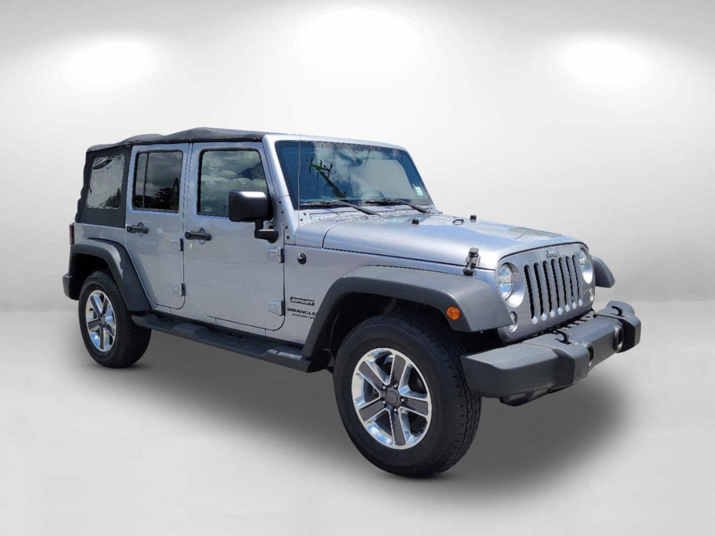 2015 Billet Silver Metallic Clearcoat /Black Jeep Wrangler Unlimited Sport (1C4HJWDG2FL) with an Regular Unleaded V-6 3.6 L/220 engine, 5-Speed Automatic w/OD transmission, located at 7000 Northlake Connector, Columbus, GA, 31904, (706) 987-8085, 32.524975, -84.978134 - 2015 Jeep Wrangler Unlimited Sport - Photo#2