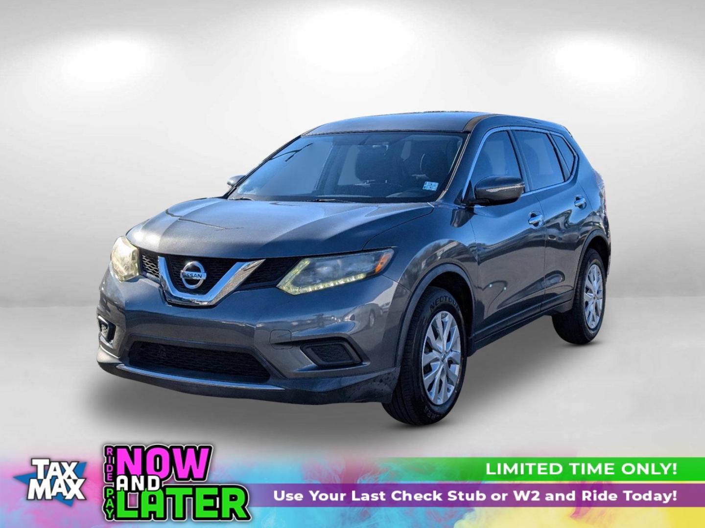 2015 /Charcoal Nissan Rogue S (KNMAT2MT1FP) with an Regular Unleaded I-4 2.5 L/152 engine, 1-Speed CVT w/OD transmission, located at 3959 U.S. 80 W, Phenix City, AL, 36870, (334) 297-4885, 32.469296, -85.135185 - 2015 Nissan Rogue S - Photo#0