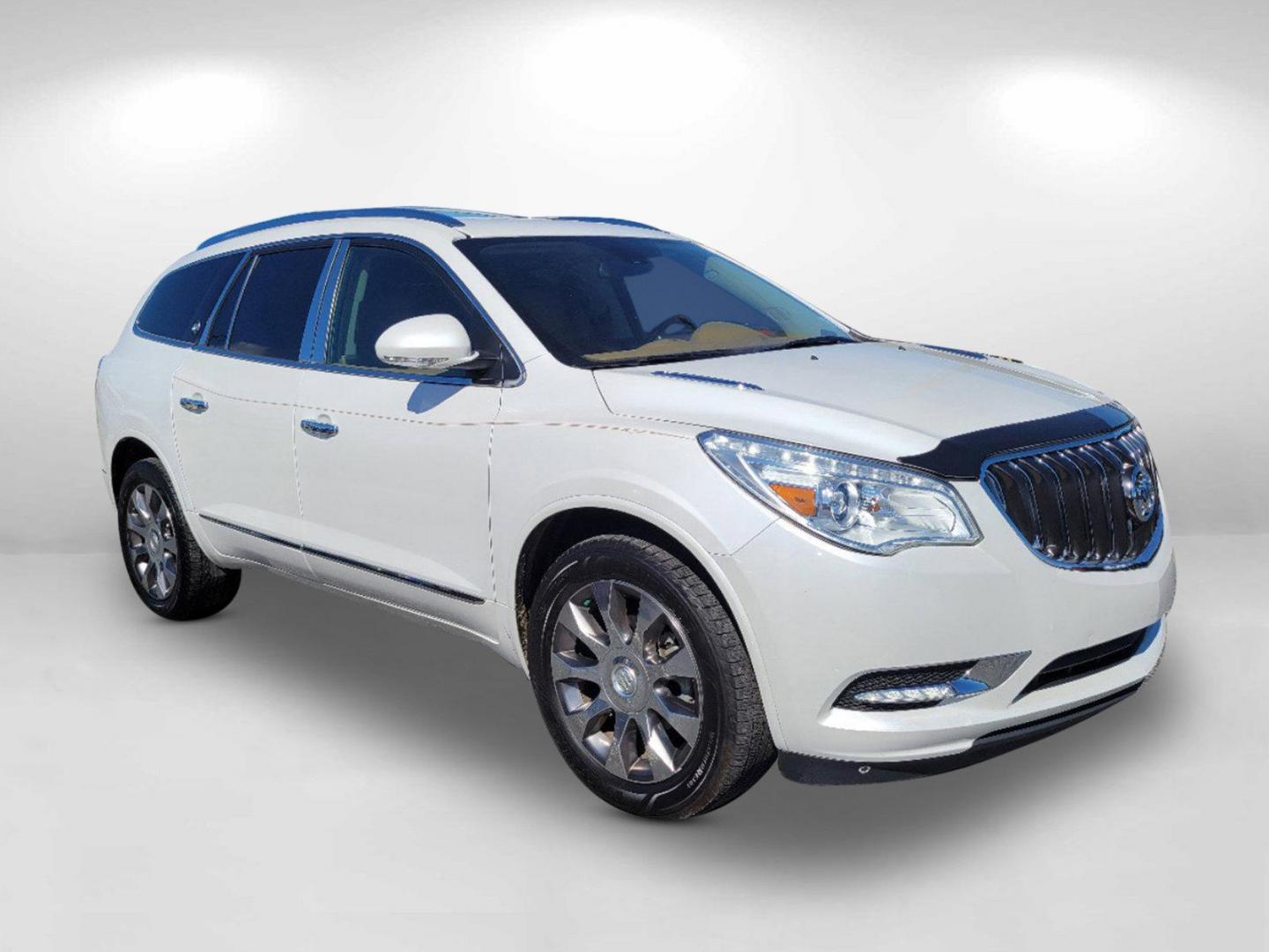 2017 White Frost Tricoat /Choccachino Buick Enclave Leather (5GAKRBKD2HJ) with an Gas V6 3.6L/217 engine, 6-Speed Automatic transmission, located at 1430 Gateway Drive, Opelika, AL, 36801, (334) 239-0944, 32.637871, -85.409790 - 2017 Buick Enclave Leather - Photo#2