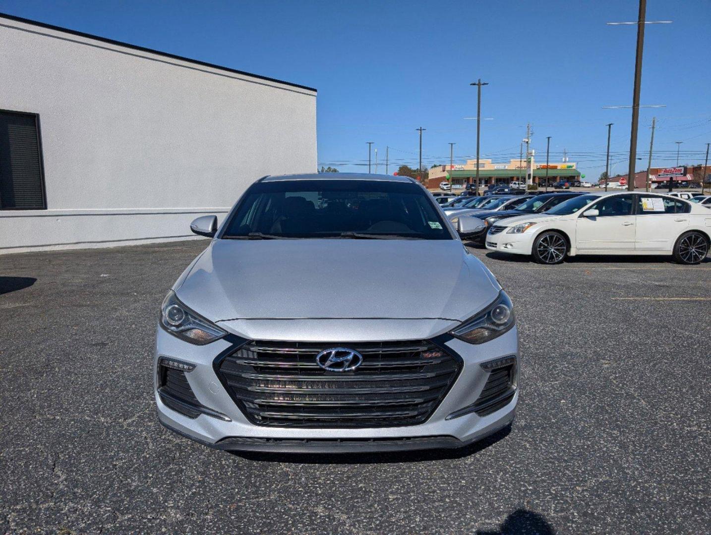 2018 /Black Hyundai Elantra Sport (KMHD04LB6JU) with an Intercooled Turbo Regular Unleaded I-4 1.6 L/97 engine, 7-Speed Auto-Shift Manual w/OD transmission, located at 3959 U.S. 80 W, Phenix City, AL, 36870, (334) 297-4885, 32.469296, -85.135185 - 2018 Hyundai Elantra Sport - Photo#1