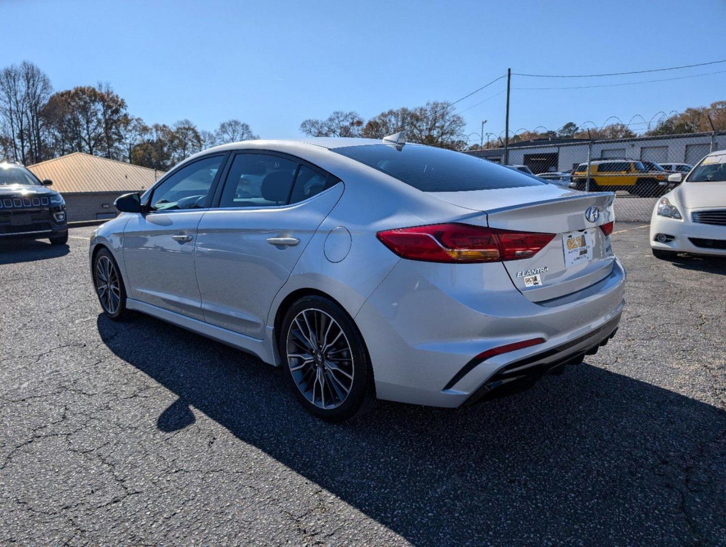 2018 /Black Hyundai Elantra Sport (KMHD04LB6JU) with an Intercooled Turbo Regular Unleaded I-4 1.6 L/97 engine, 7-Speed Auto-Shift Manual w/OD transmission, located at 3959 U.S. 80 W, Phenix City, AL, 36870, (334) 297-4885, 32.469296, -85.135185 - 2018 Hyundai Elantra Sport - Photo#6