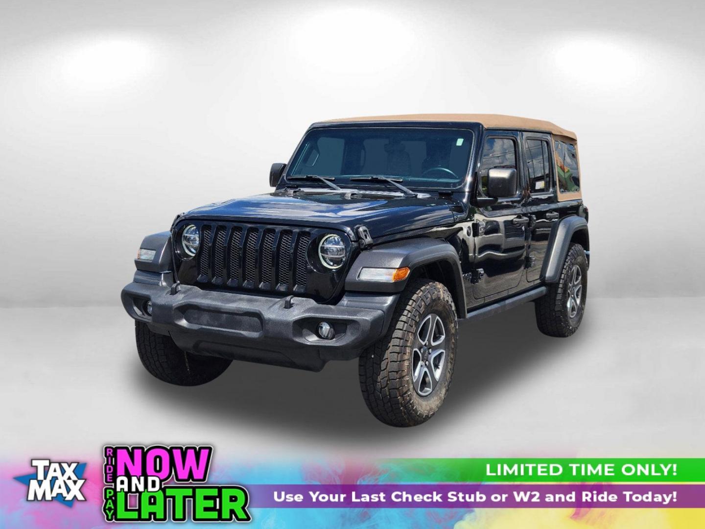 2020 Black Clearcoat /Heritage Tan/Black Jeep Wrangler Unlimited Black and Tan (1C4HJXDG9LW) with an Regular Unleaded V-6 3.6 L/220 engine, 8-Speed Automatic w/OD transmission, located at 1430 Gateway Drive, Opelika, AL, 36801, (334) 239-0944, 32.637871, -85.409790 - 2020 Jeep Wrangler Unlimited Black and Tan - Photo#0