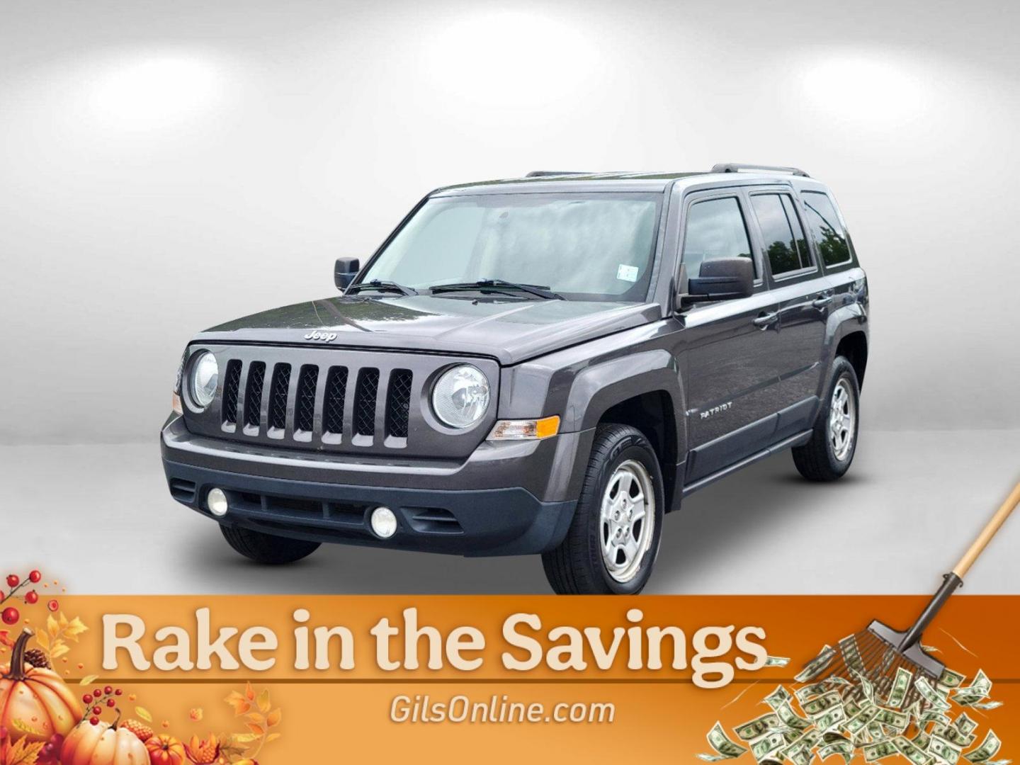 2015 Granite Crystal Metallic Clearcoat /Dark Slate Gray Jeep Patriot Sport (1C4NJPBAXFD) with an Regular Unleaded I-4 2.0 L/122 engine, 1-Speed CVT w/OD transmission, located at 804 22nd Ave, Phenix City, AL, 36870, (334) 297-1860, 32.484749, -85.024475 - 2015 Jeep Patriot Sport - Photo#0