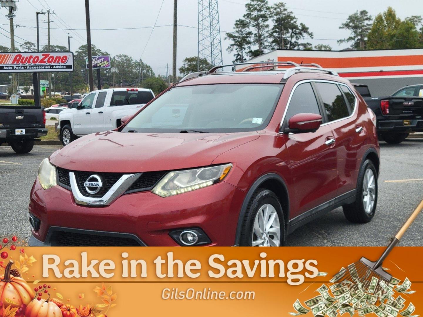 2014 Cayenne Red /Almond Nissan Rogue SL (5N1AT2MT5EC) with an Regular Unleaded I-4 2.5 L/152 engine, 1-Speed CVT w/OD transmission, located at 3959 U.S. 80 W, Phenix City, AL, 36870, (334) 297-4885, 32.469296, -85.135185 - 2014 Nissan Rogue SL - Photo#0