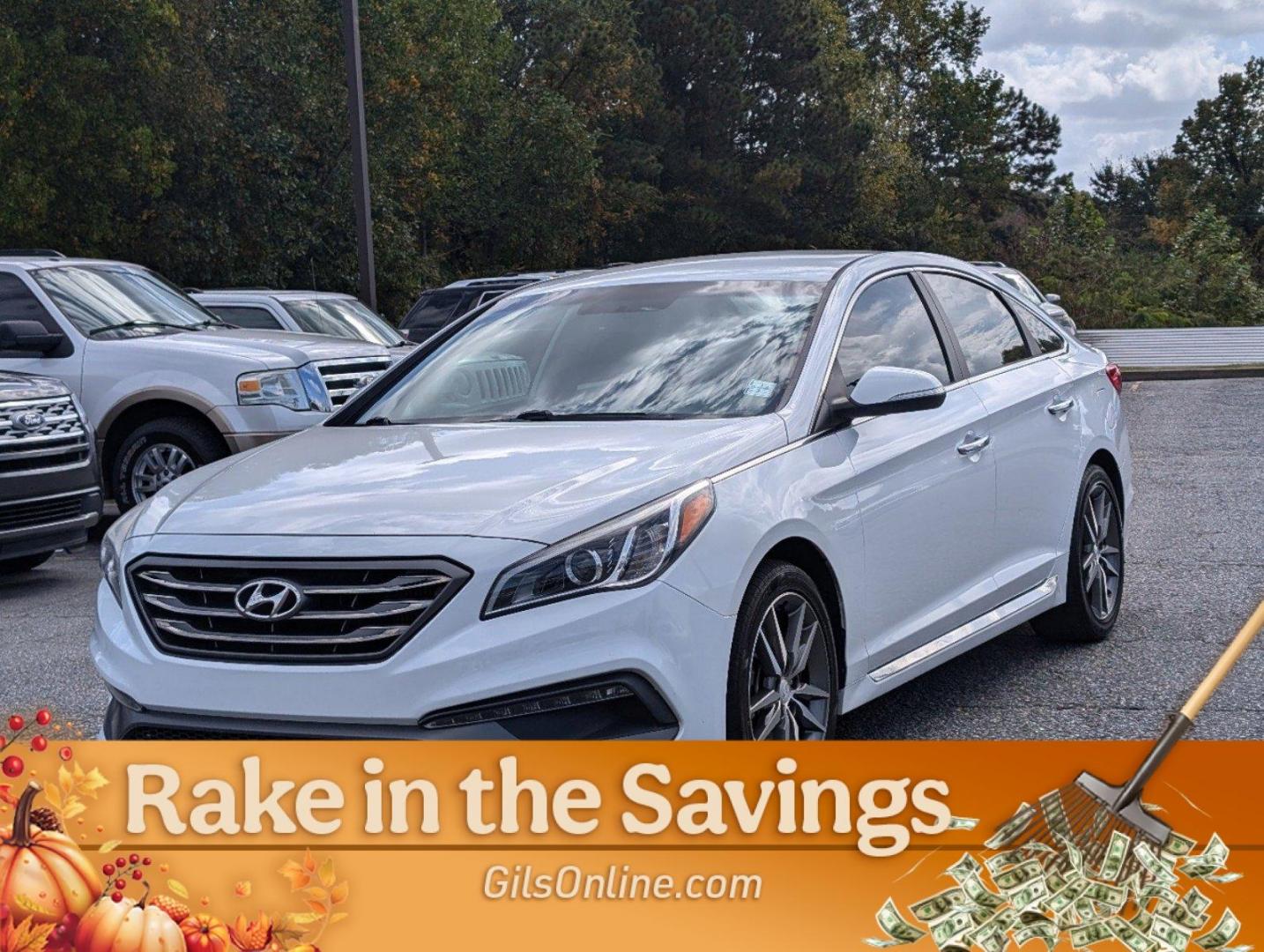 2015 Quartz White Pearl /Black Hyundai Sonata 2.0T Sport (5NPE34AB5FH) with an Intercooled Turbo Regular Unleaded I-4 2.0 L/122 engine, 6-Speed Automatic w/OD transmission, located at 3959 U.S. 80 W, Phenix City, AL, 36870, (334) 297-4885, 32.469296, -85.135185 - 2015 Hyundai Sonata 2.0T Sport - Photo#1