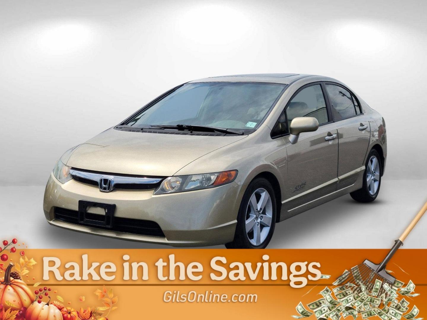 2007 Gold Honda Civic Sdn EX (1HGFA16877L) with an Gas I4 1.8L/110 engine, 5-Speed Automatic transmission, located at 804 22nd Ave, Phenix City, AL, 36870, (334) 297-1860, 32.484749, -85.024475 - 2007 Honda Civic Sdn EX - Photo#0