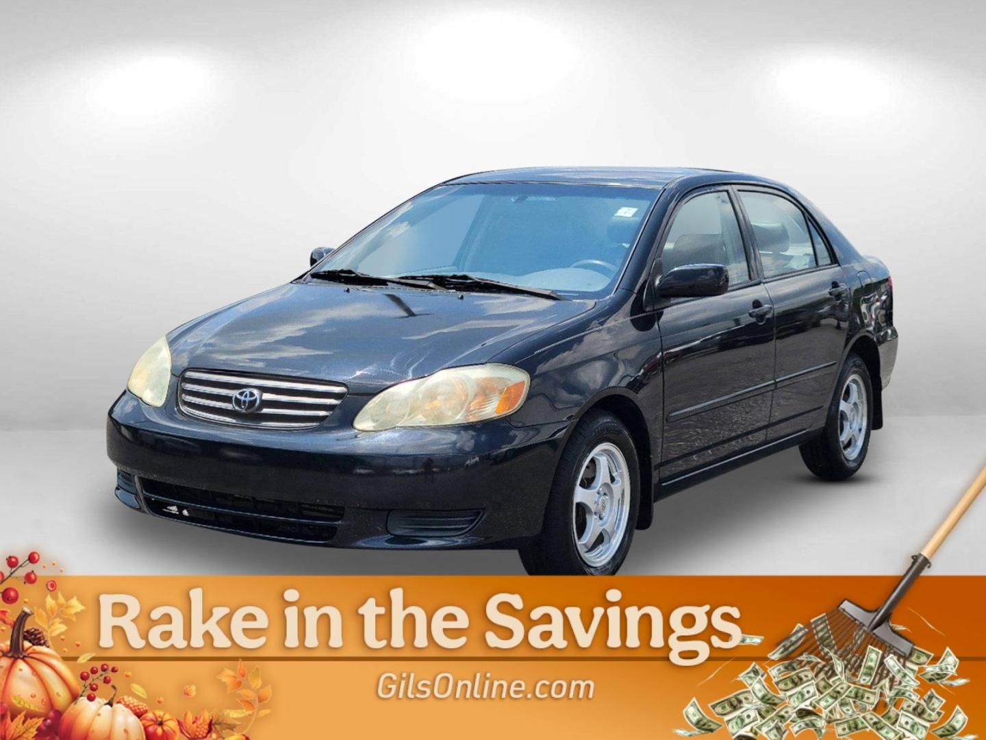 2003 Black /Gray Toyota Corolla LE (JTDBR32E730) with an Gas I4 1.8L/108 engine, 4-Speed Automatic w/OD transmission, located at 3959 U.S. 80 W, Phenix City, AL, 36870, (334) 297-4885, 32.469296, -85.135185 - 2003 Toyota Corolla LE - Photo#0