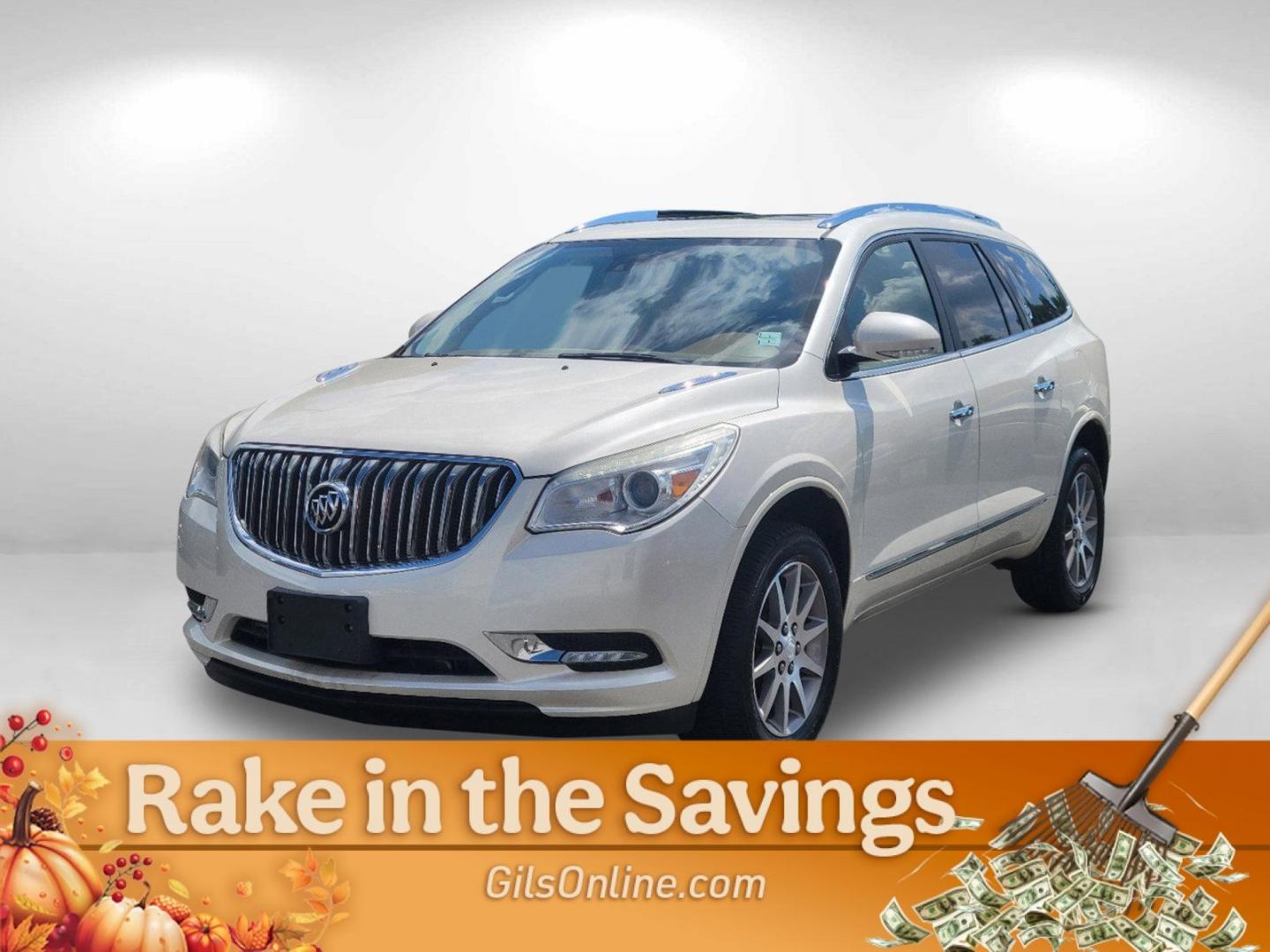 2015 White Diamond Tricoat /Choccachino Buick Enclave Leather (5GAKRBKD7FJ) with an Gas V6 3.6L/217 engine, 6-Speed Automatic transmission, located at 5115 14th Ave., Columbus, GA, 31904, (706) 323-0345, 32.511494, -84.971046 - 2015 Buick Enclave Leather - Photo#0