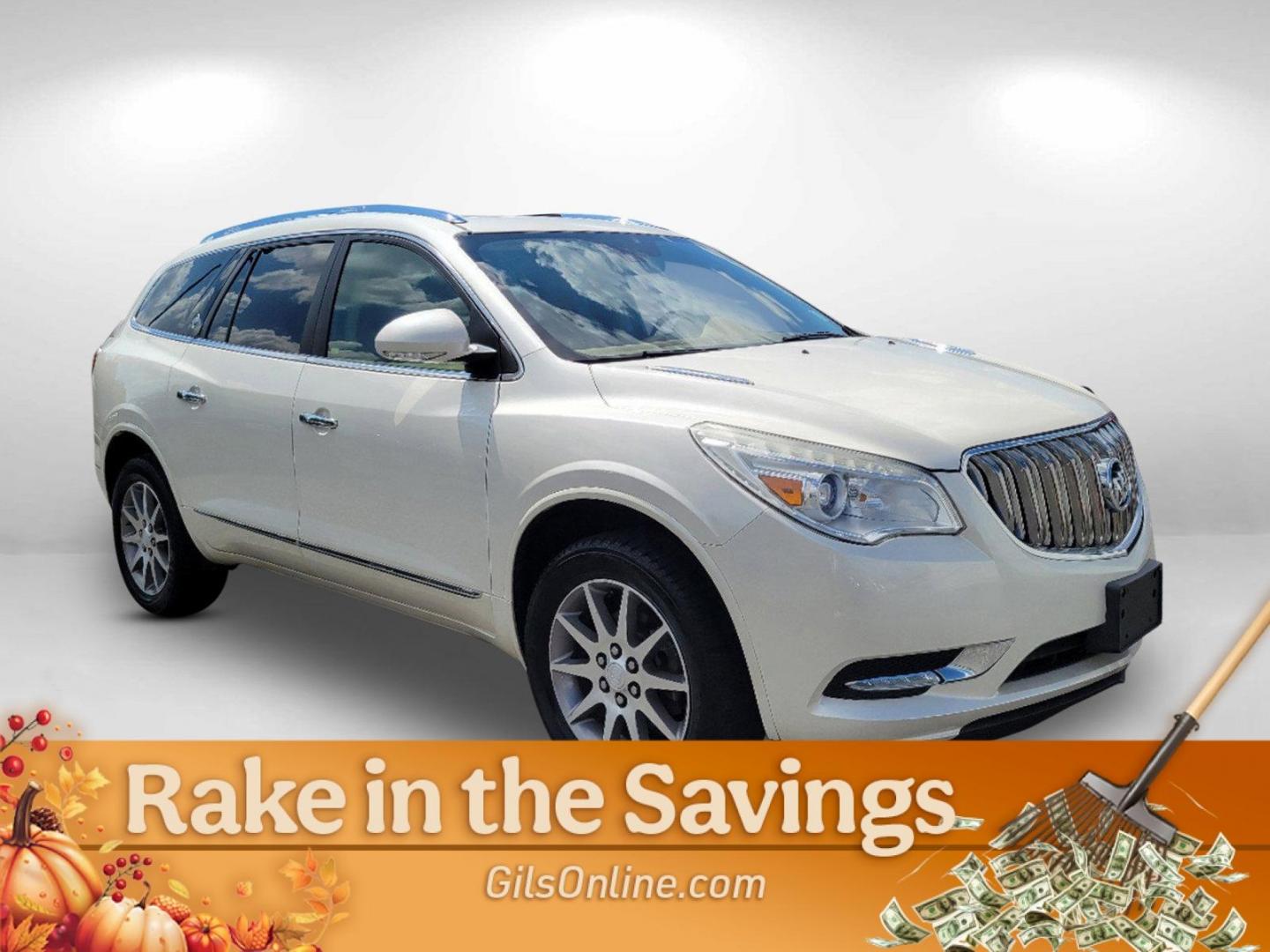 2015 White Diamond Tricoat /Choccachino Buick Enclave Leather (5GAKRBKD7FJ) with an Gas V6 3.6L/217 engine, 6-Speed Automatic transmission, located at 5115 14th Ave., Columbus, GA, 31904, (706) 323-0345, 32.511494, -84.971046 - 2015 Buick Enclave Leather - Photo#2