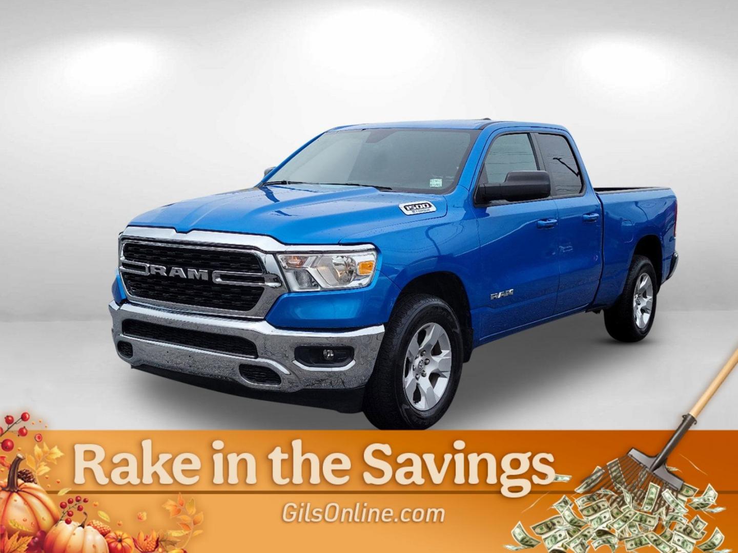 2022 Hydro Blue Pearlcoat /Diesel Gray/Black Ram 1500 Big Horn (1C6RREBG5NN) with an Gas/Electric V-6 3.6 L/220 engine, 8-Speed Automatic w/OD transmission, located at 1430 Gateway Drive, Opelika, AL, 36801, (334) 239-0944, 32.637871, -85.409790 - 2022 Ram 1500 Big Horn - Photo#0