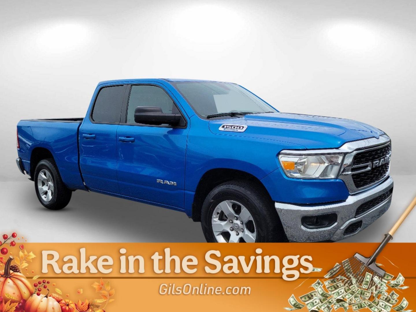 2022 Hydro Blue Pearlcoat /Diesel Gray/Black Ram 1500 Big Horn (1C6RREBG5NN) with an Gas/Electric V-6 3.6 L/220 engine, 8-Speed Automatic w/OD transmission, located at 1430 Gateway Drive, Opelika, AL, 36801, (334) 239-0944, 32.637871, -85.409790 - 2022 Ram 1500 Big Horn - Photo#2