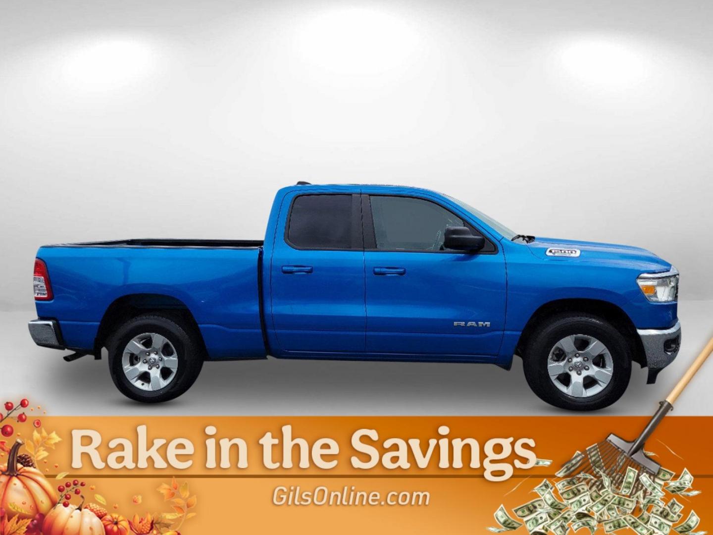 2022 Hydro Blue Pearlcoat /Diesel Gray/Black Ram 1500 Big Horn (1C6RREBG5NN) with an Gas/Electric V-6 3.6 L/220 engine, 8-Speed Automatic w/OD transmission, located at 1430 Gateway Drive, Opelika, AL, 36801, (334) 239-0944, 32.637871, -85.409790 - 2022 Ram 1500 Big Horn - Photo#3